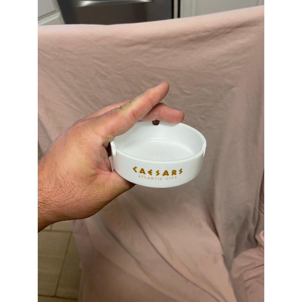 Vintage Caesars Hotel & Casino Atlantic City Ceramic Ashtray 3.5”